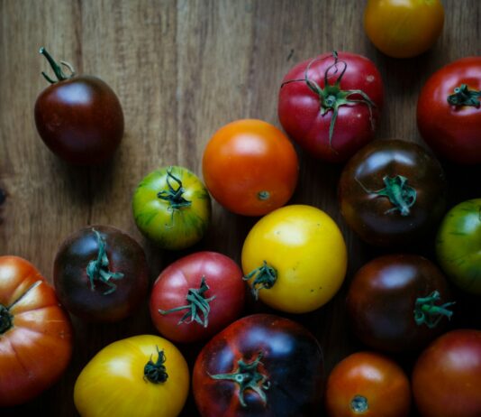 비만을 극복하는 자연식과 운동의 강력한 효과 assorted-color tomatoes on brown wooden surface